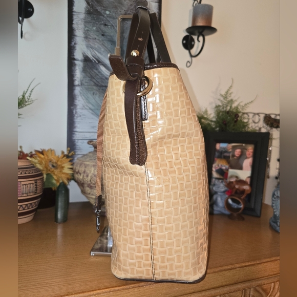 Dooney & Bourke Tan Woven Leather Tote - Picture 4 of 16